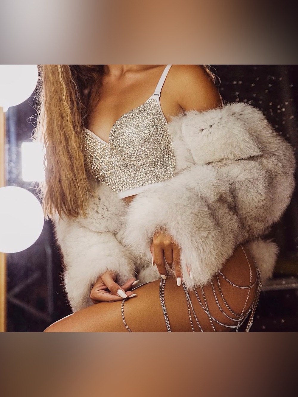 White fox fur